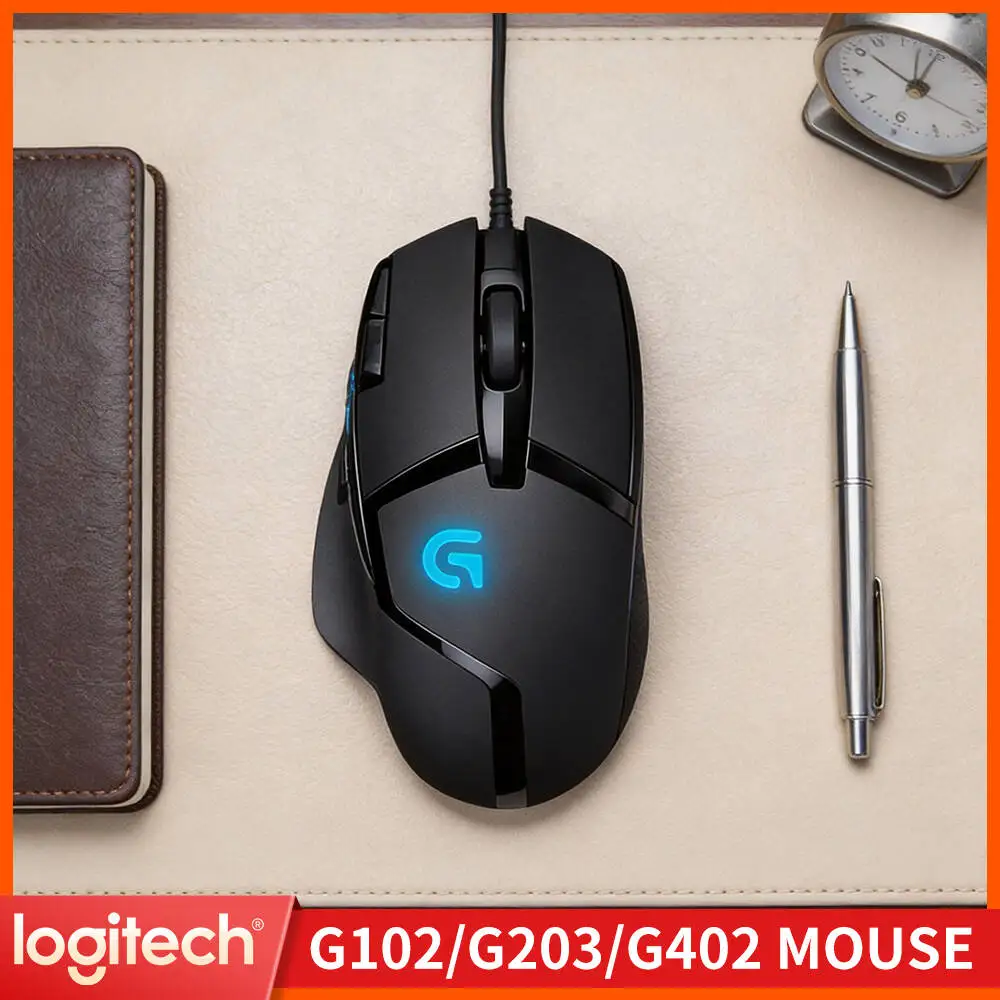 Professional Logitech G402 Gaming Mouse 20M Clicks Durability 500 IPS Tracking Anti-Slip Grip for CS:GO and Valorant Players