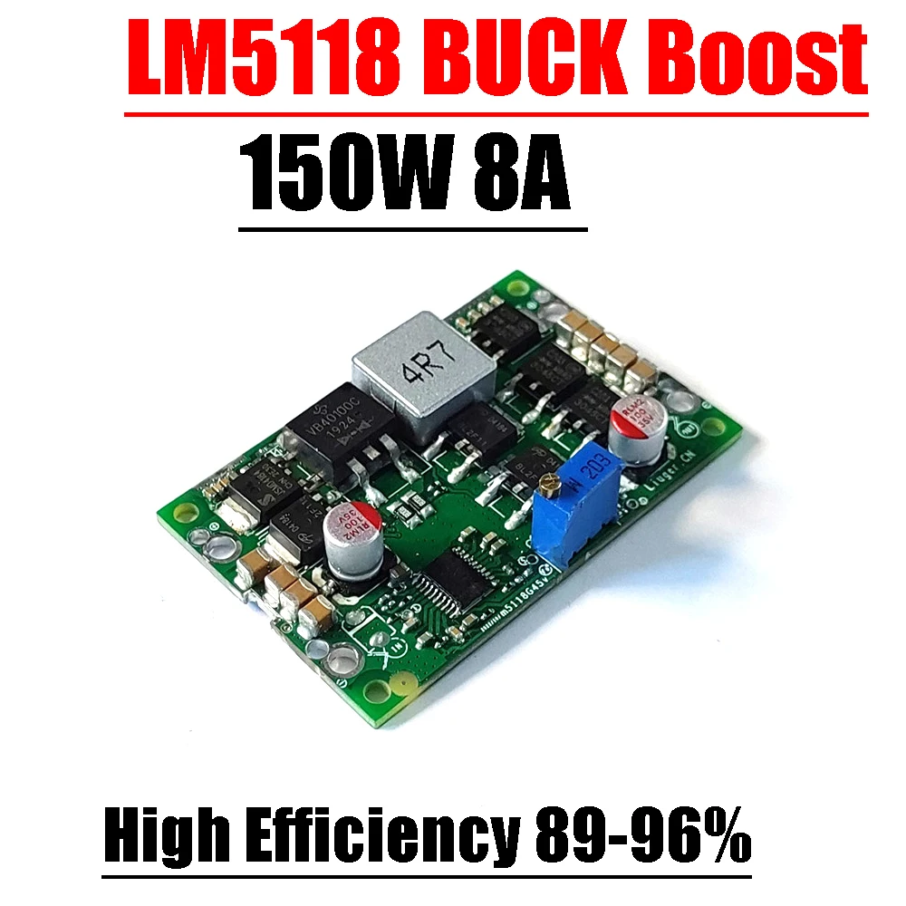 Conversor de Potência Ajustável Buck Boost Regulador de Tensão Bateria de Carro Chumbo Ácido Lifepo4 Lm5118 150w 8a dc 5v 12v 15v 19v 24v