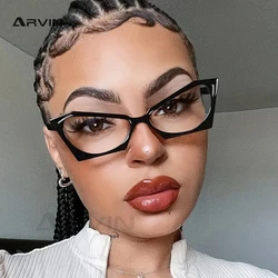 Ladies Cat Eye Polygonal Eyeglasses Frame Trendy Optical Blue Light Blocking Glasses Women's Computer Glasses Clear Lens Eyewear