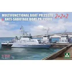 TAKOM 6014 1/350 Multifunctional Boat PR.23370 Anti-Sabotage Boat PR.21980  - Scale Model Kit