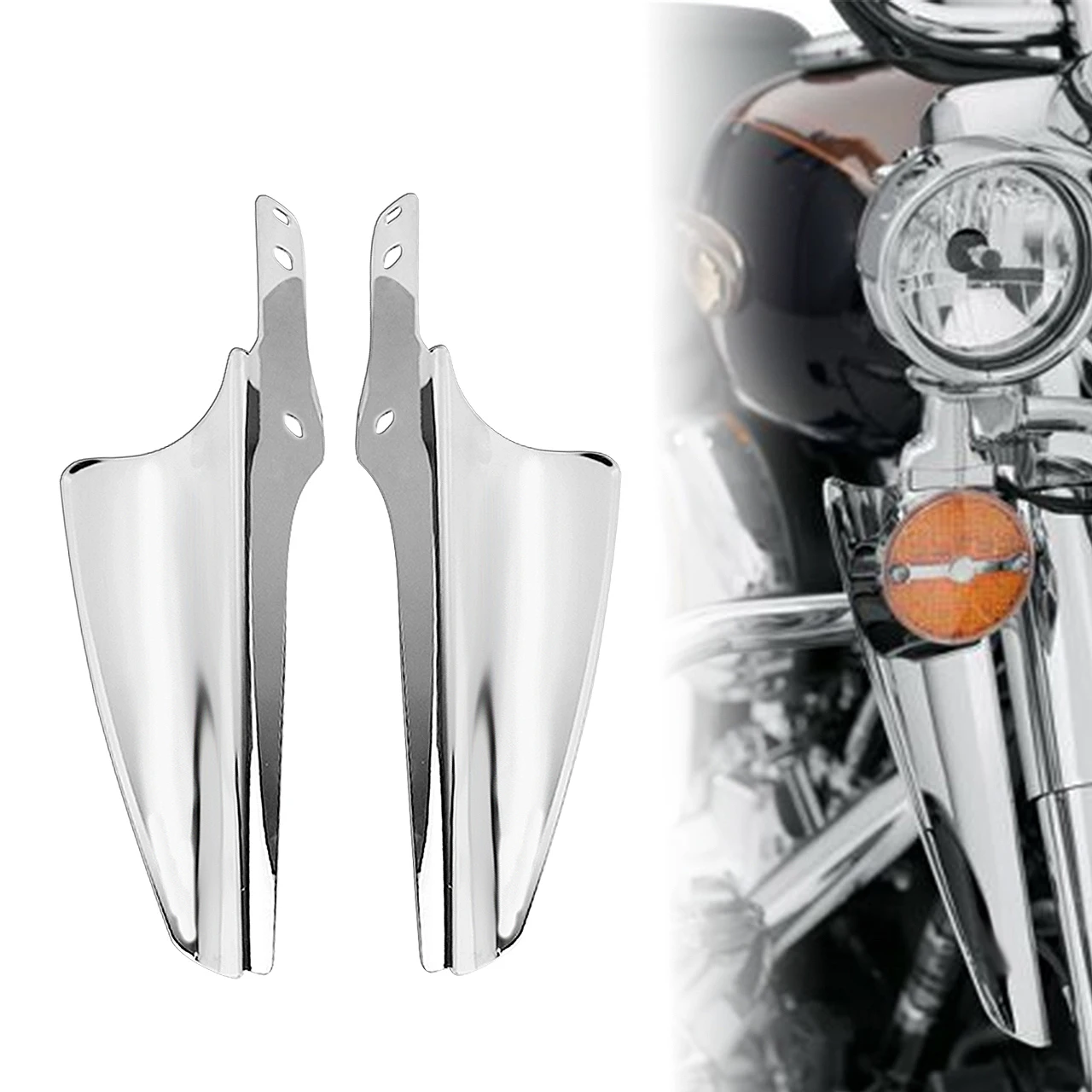 

Front Fork Windscreen Deflectors For Harley Touring Road King FLHR Street Glide FLHRC CVO Motorcycle Wind Fairing Mount 1995-23