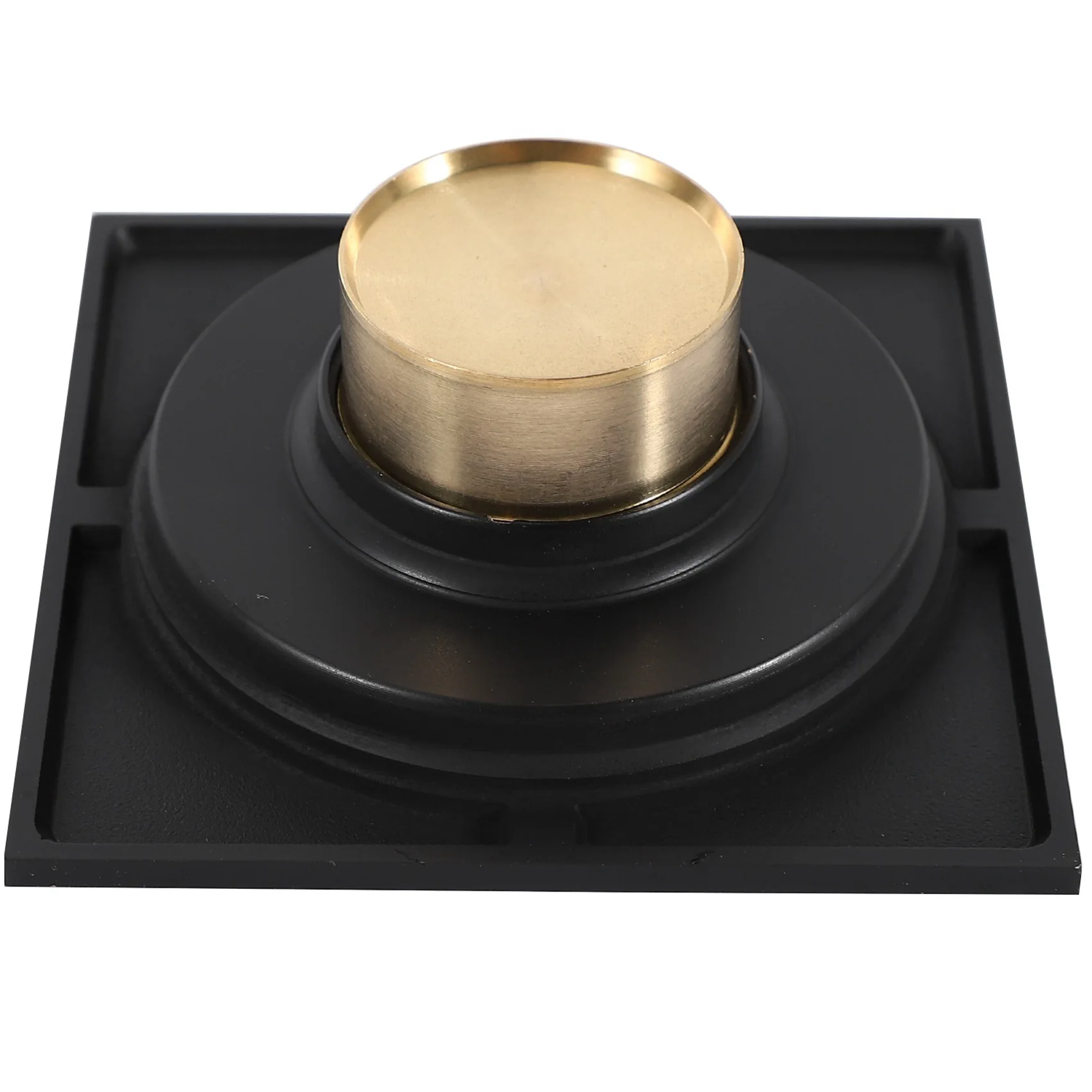 A36T-3X,4 Inch Square Shower Drain With Removable Cover Grate, Brass Anti Clogging And Odor Point Floor Drain Assembly
