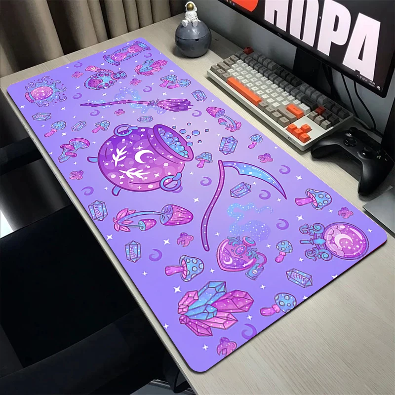 

Purple Pottery Pot Mousepad Magic Mouse Pad Computer Gaming Accessories Table Mats Laptop 900x400mm Carpets Overlock Desk Mat