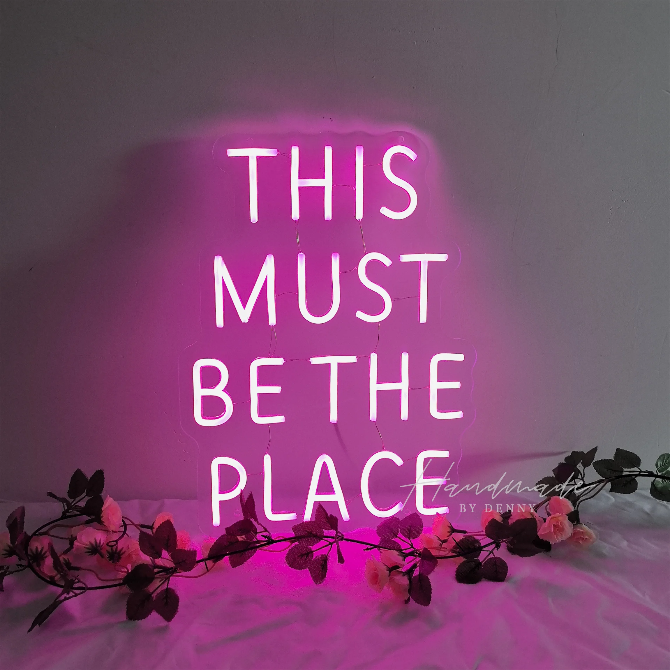THIS MUST BE THE PLACE Neon Sign, LED Light for Home Decor Bar Cafe Romantic Ambiance Wall Art Sentimental Quote Warm Glow Gift