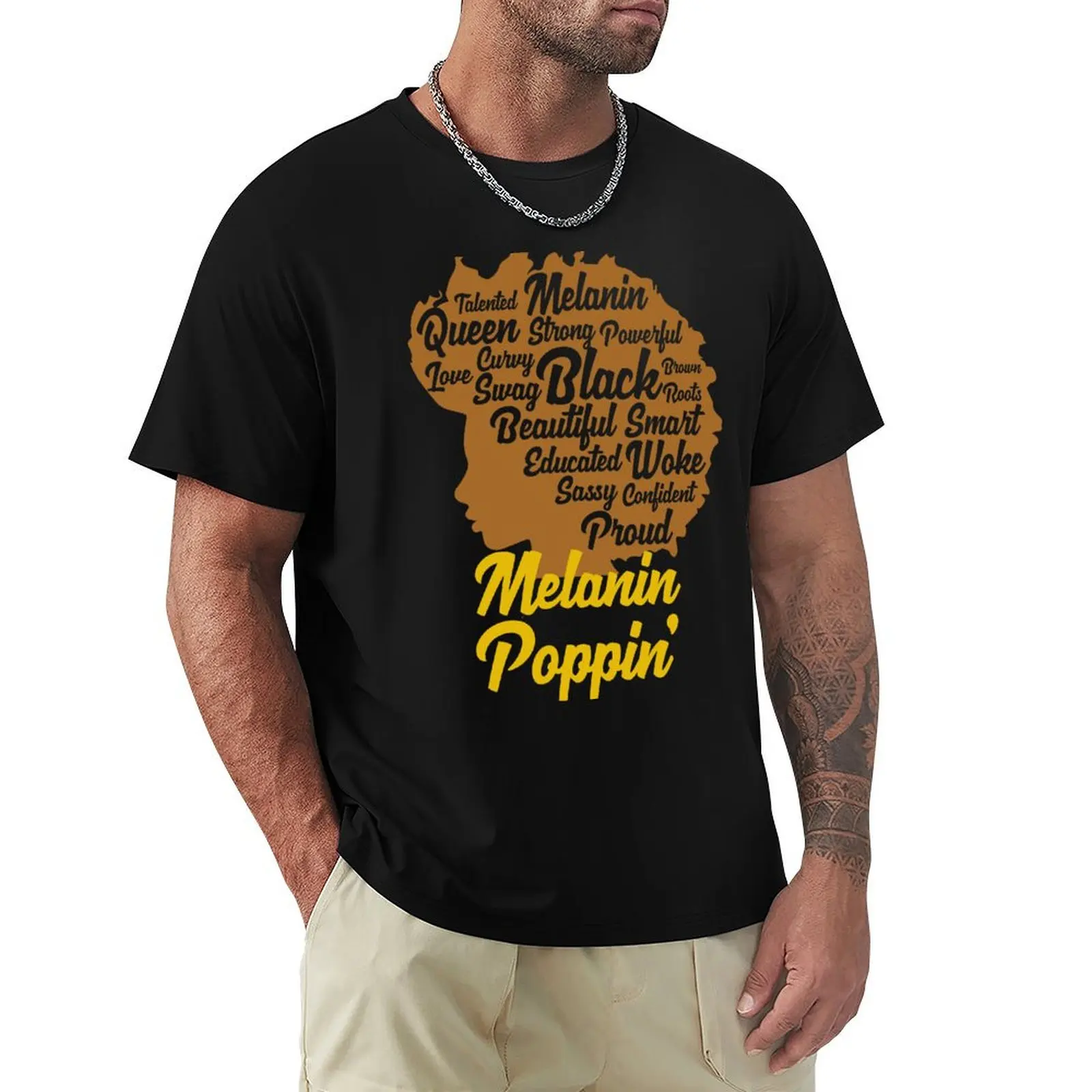 

Melanin Poppin' Cool Black Queen T-Shirt for Black History Month T-Shirt Anime t-shirt boys animal print black t-shirts for men