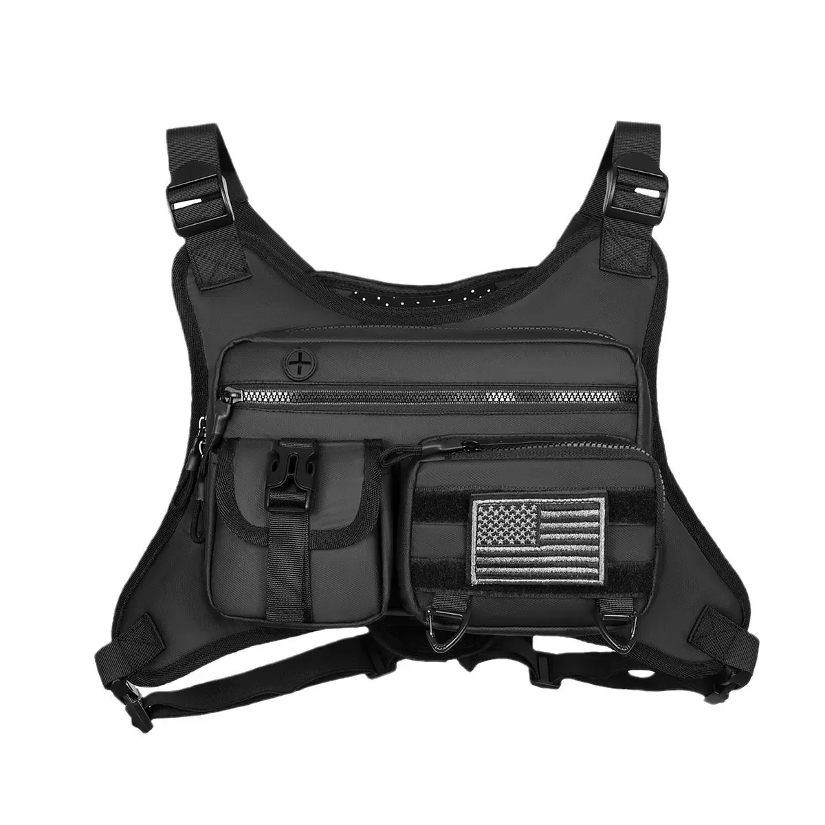Bolsa de Peito para Atividades ao Ar Livre para Homens e Mulheres, Colete Tático para Corrida, Ciclismo, EDC, Mochila de Peito para Esportes e Treinos