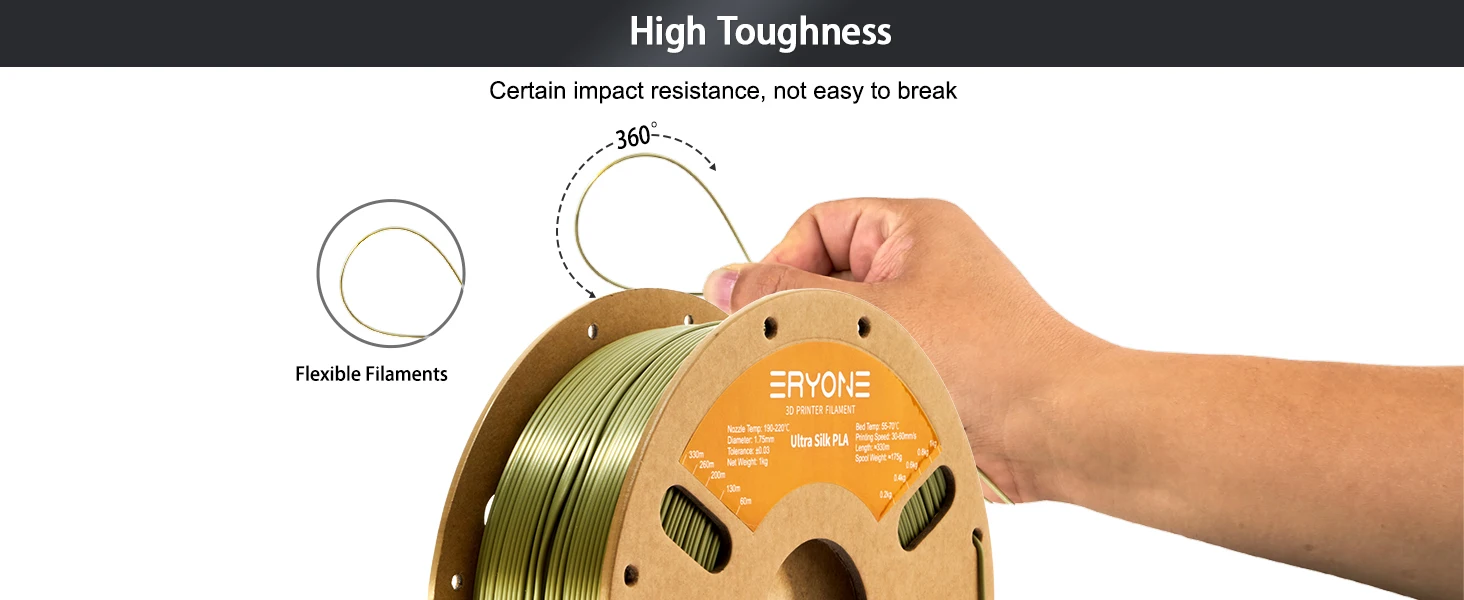 Eryone 5KG Promotion Ultra SILK PLA Filament 3D-Druck 1/3/5/10KG 1,75mm für 3D-Drucker Hohe Qualität Schnelle Lieferung – Detail 2