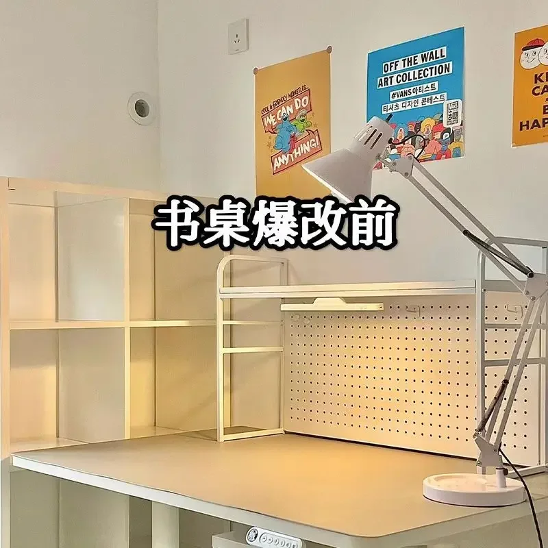 Desktop remodeling artifact, desk hole board shelf, home student computer desk, workstation height increase rack, storage shelf