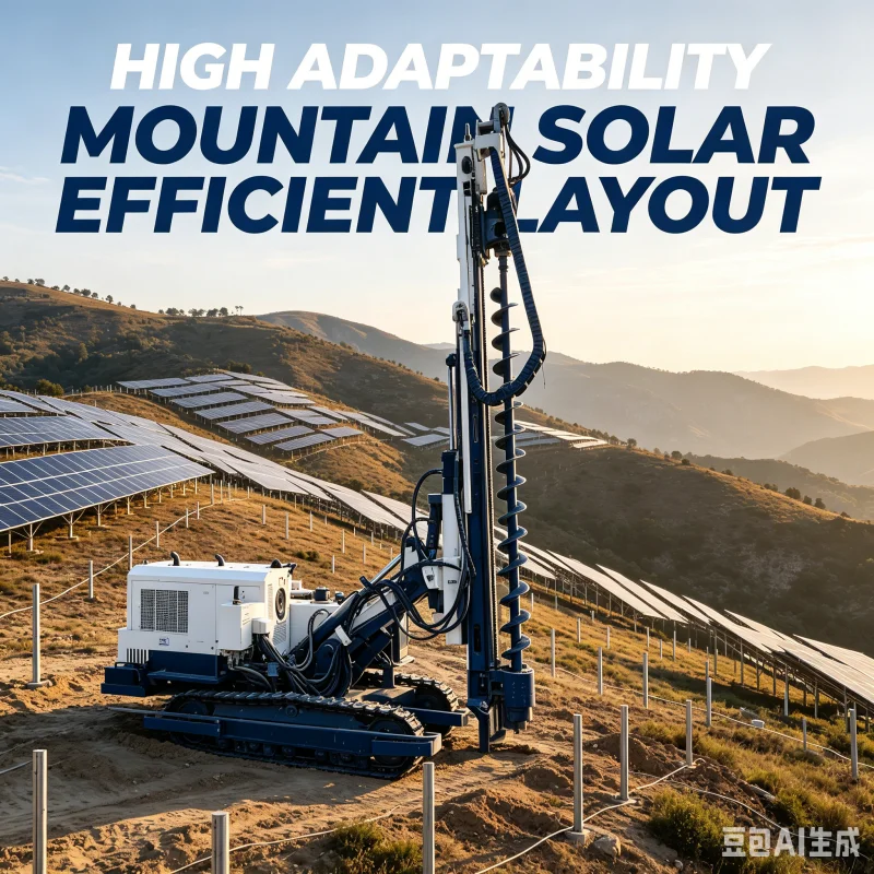 Solar Drilling Rig Diesel Engine Electric Head Pile Driver For Photovoltaic Ground Foundation Spiral Piling Boring Machine