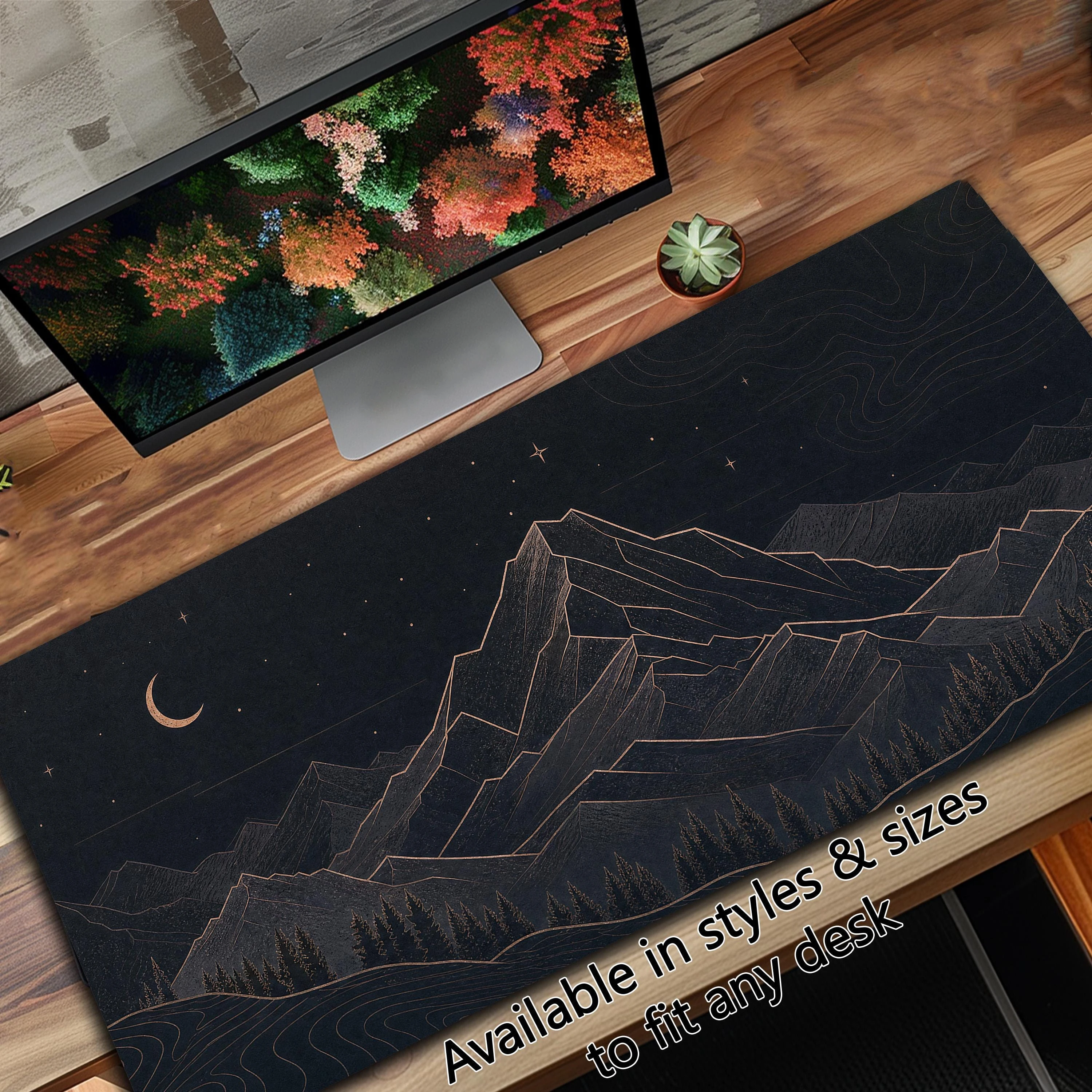 Moonlit Mountain Landscape Mouse Pad Large Desk Mats Gaming Computer Mat Mousepad Desk Interior Mouse Mats Game Office Home