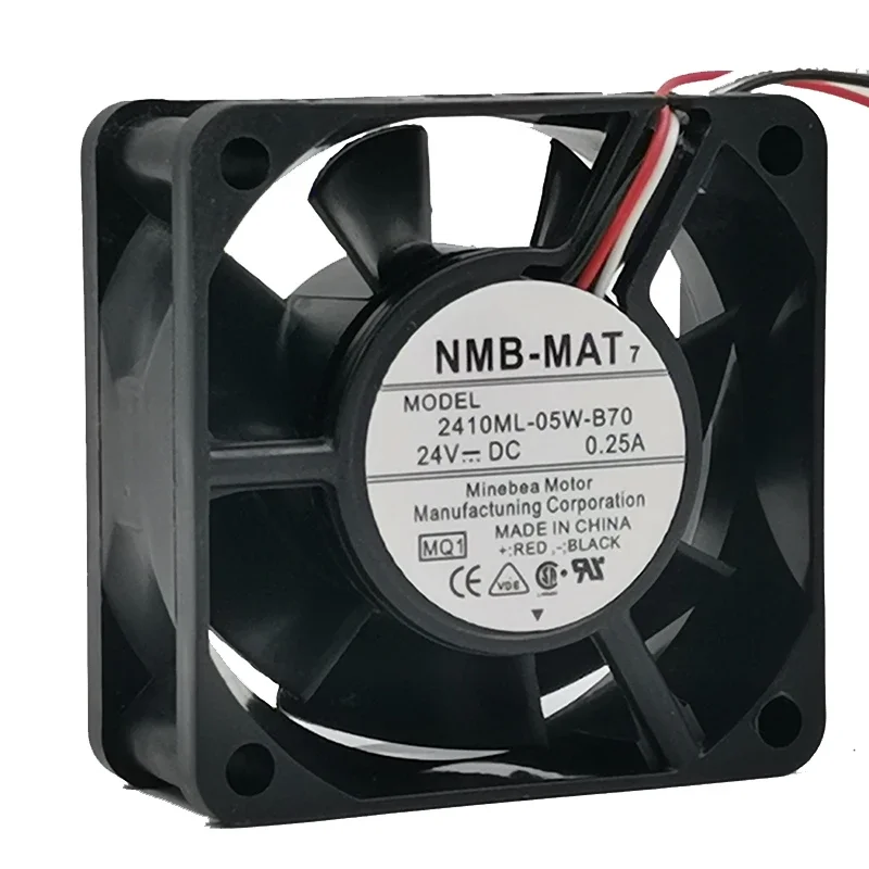 

Вентилятор охлаждения NMB 2410ML-05W-B70 6025 60 мм 24 В 0,25 А с двойным шарикоподшипником, 6800 об/мин, 33,1 CFM