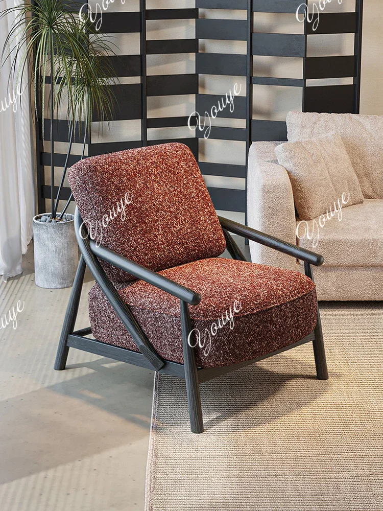 

J French Retro Homestay Single Sofa Chair Antique Living Room Balcony Armchair Designer Leisure Chair