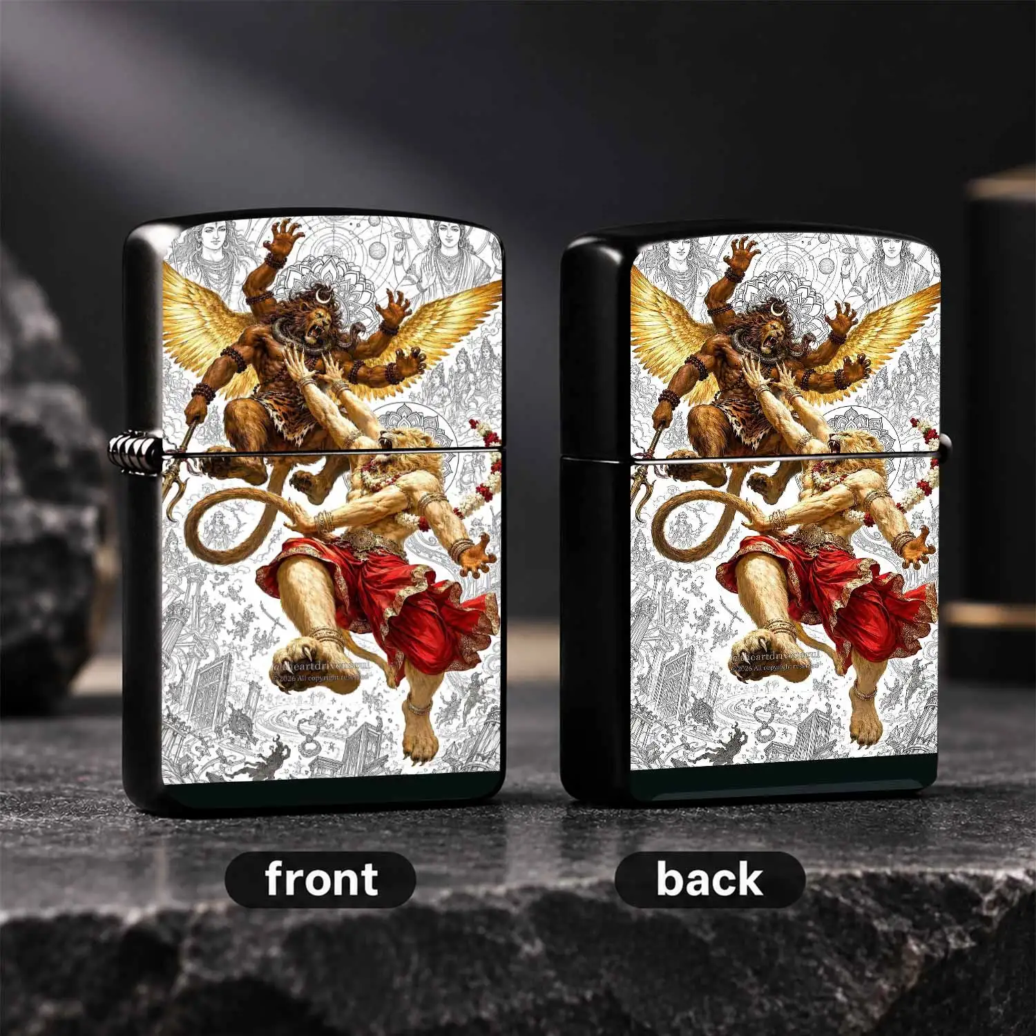 Hindu Mythology Narasimha Themed Art Lighter Portable Versatile Daily Use Accessory Exquisite Cultural Collectible Ideal Gift For Festival Home Decor Travel And Any Occasion With Stunning Detailed Artwork A Humorous And Interesting Lighter