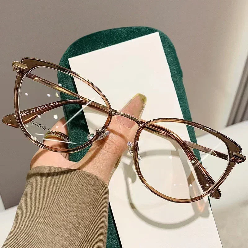 Women Cat Eye Finished Myopia Glasses Men New Style Blue Light Blocking Glasses Trendy Retro Near Sight Eyeglasse for Ladies