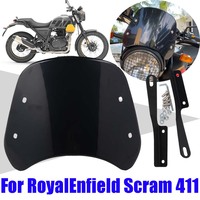 For Royal Enfield Scram 411 Himalayan 650 BS6 Scrambler 650 Accessories Retro Windscreen Windshield Wind Screen Deflector Cover