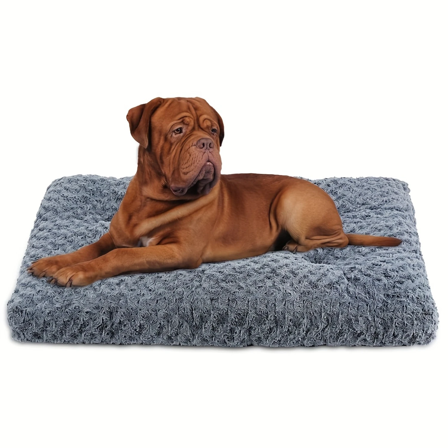

Soft, Fluffy Dog Bed - Anti-Slip Faux Mat for Comfy Kennel - Perfect for All Breeds and Cats