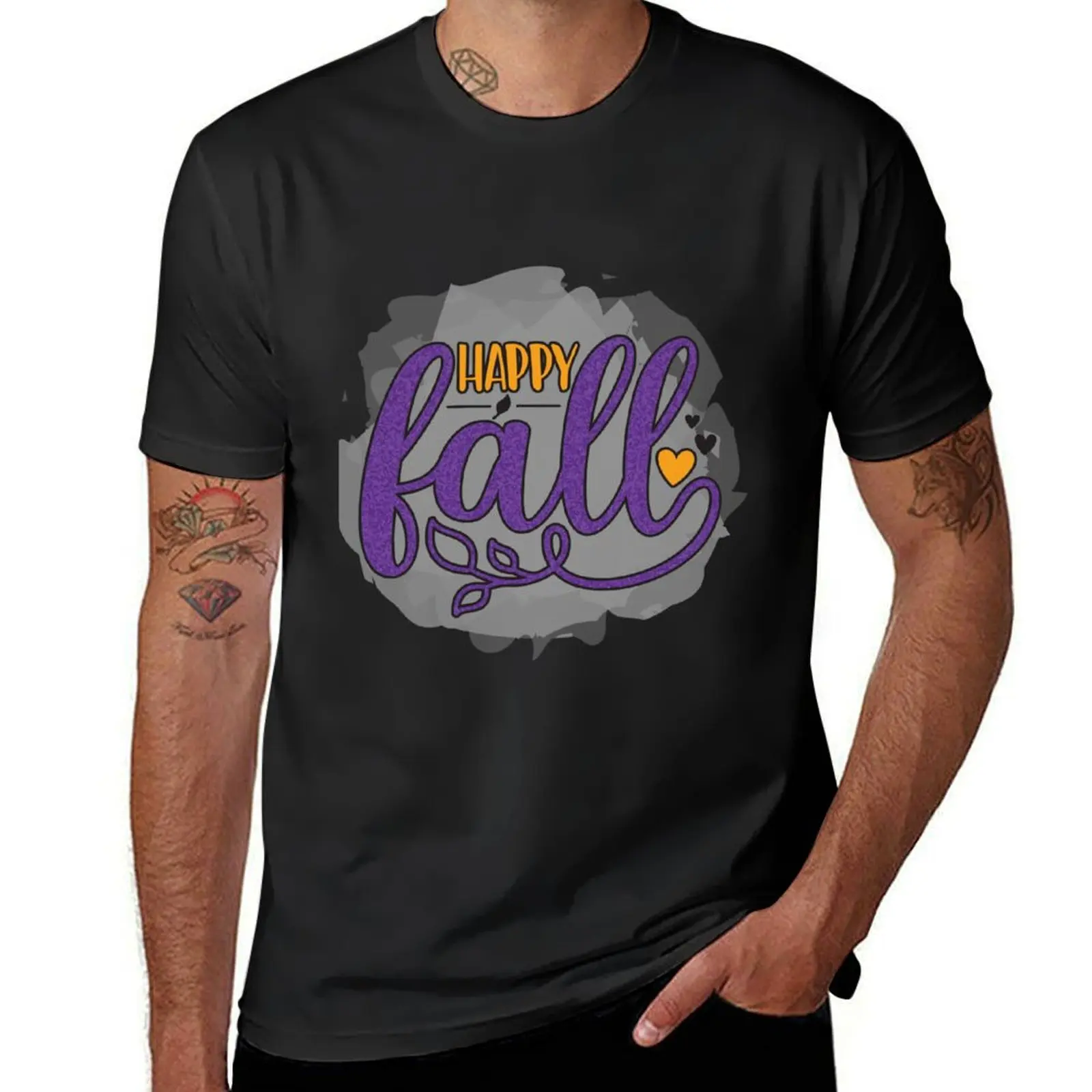 

Happy Fall T-Shirt korean fashion tops plain mens plain t shirts