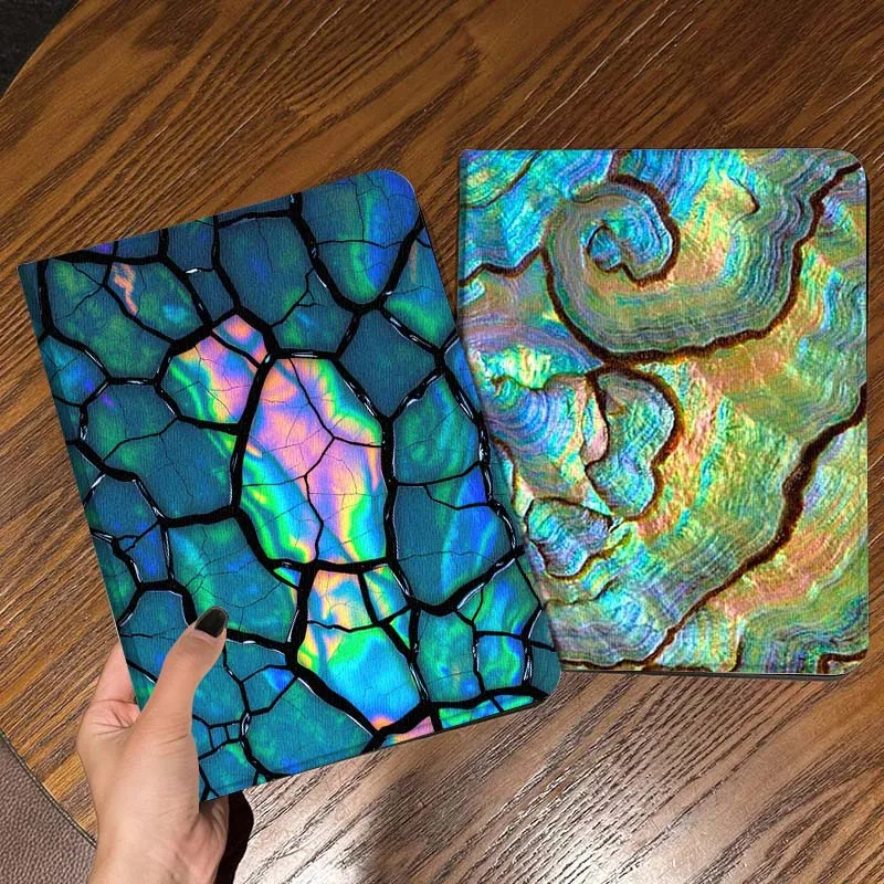 

Cracked Iridescent Color Tablet Case For Apple iPad Air Pro mini 1 2 3 4 5 6 7 8 9 11 M2 M3 M5 M4 5th 6th 7th 10th 11th Gift
