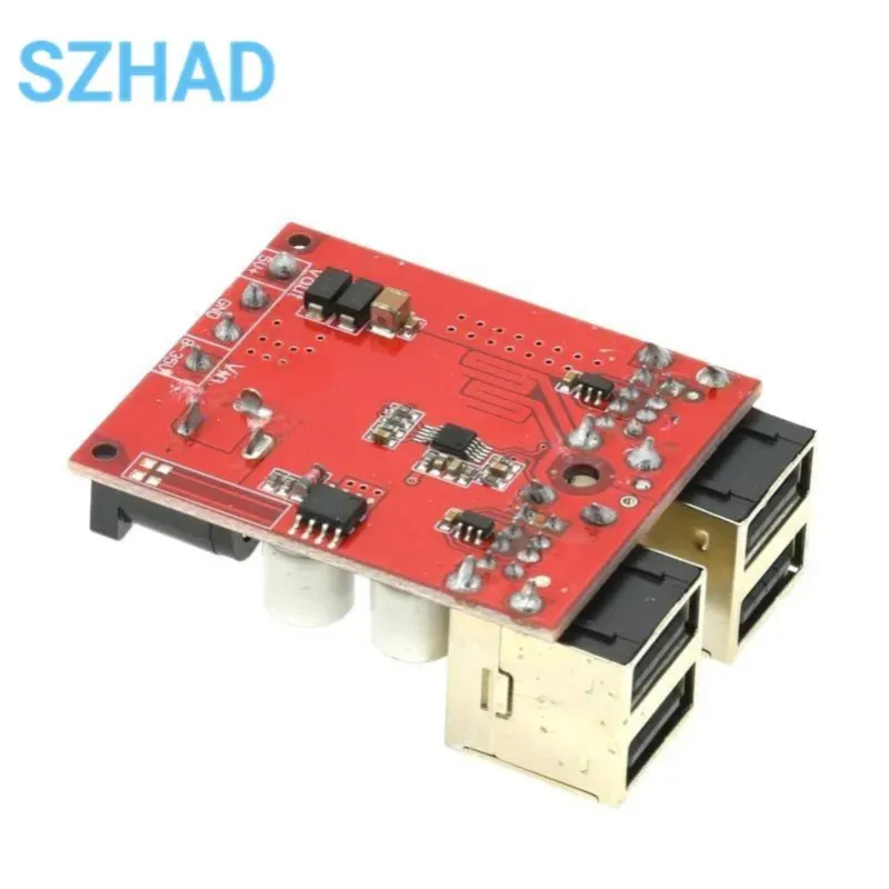 DC-DC Vehicle Charging Board, 8V-35V a 5V 8A Fonte de Alimentação, Módulo de Despressurização, 4 Port USB Output Mobile Charger