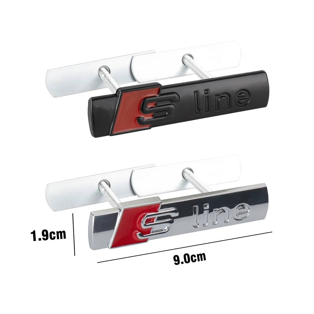 For Audi A4 B8 RS A3 S6 C7 B9 B7 B6 C6 A5 Q5 C5 A1 S3 C8 Q7 TT S5 3D Metal SLINE Logo Emblem Car Front Grille Badge Center Cover view 4