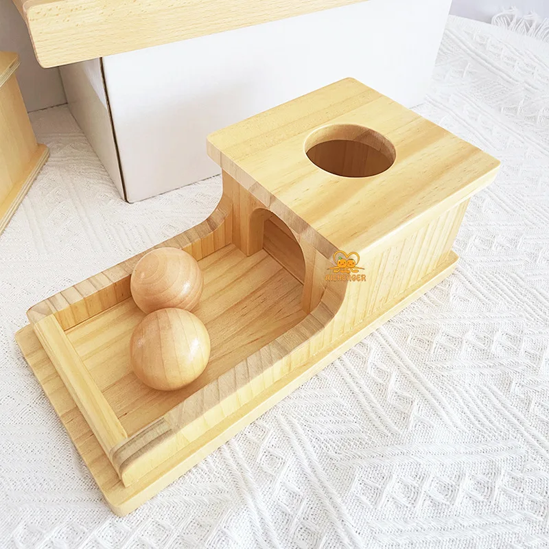 مصنع قابل للتخصيص ألعاب تعليمية مونتيسوري صندوق دائم كائن تعليمي خشبي جدًا لمجموعات اللعب للرضع #5