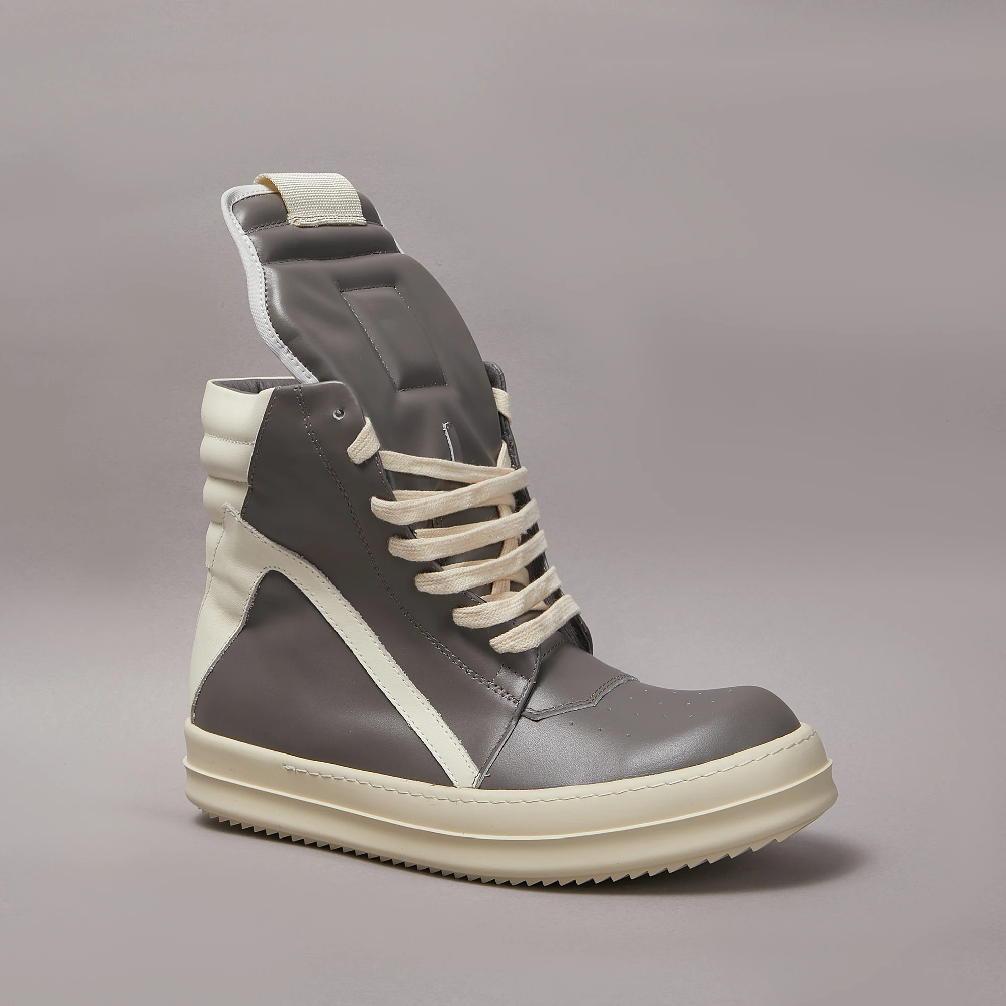 Elephant Grey Cowhide Inverted Triangle Casual Shoes High-Quality Sports Men's And Women's Fashionable Boots New Styles