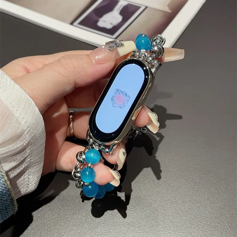 Fashion Beaded Bracelet for Xiaomi Mi Band 8 7 6 5 4 3 Women Jewelry Wristband for Mi Band 6 7 Pro Replacement Strap Adjustable