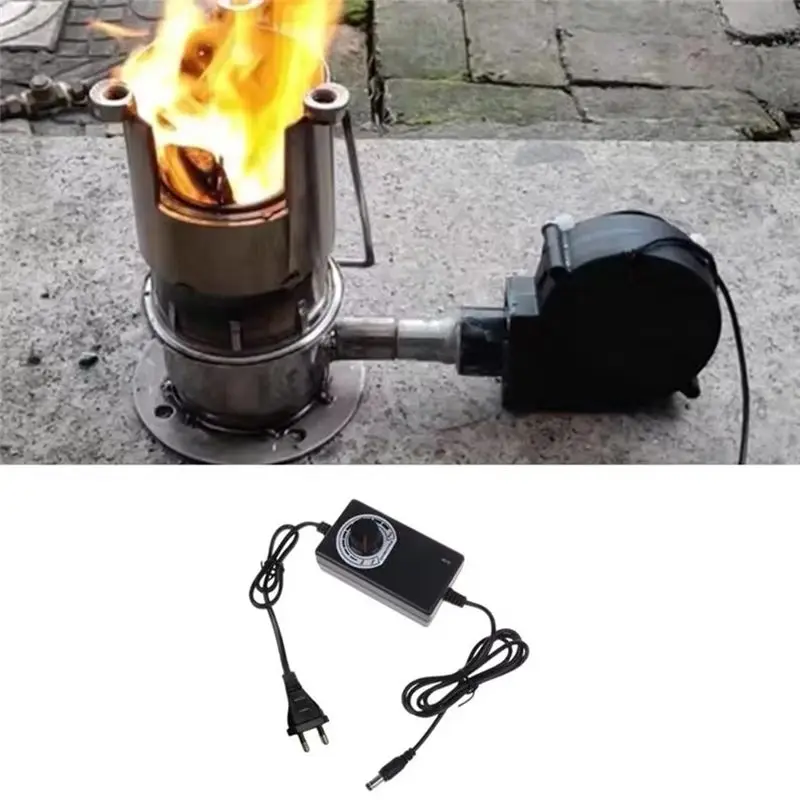 A67K-EU Plug BBQ Fan Air Blower High Velocity Air Mover Quiet DC Powered Fan Variable Speed Controller Picnic Barbecue Tool