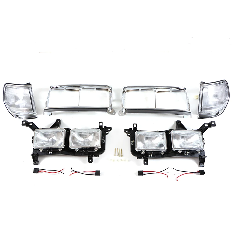Hot selling:Auto Parts Head Lamp Surround Chrome Brackets White Corner Lights