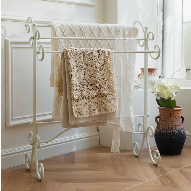 Vintage Multi-Functional Towel & Clothes Rack Bedroom Storage for Hats and Scarves Creative Simple Display Shelves