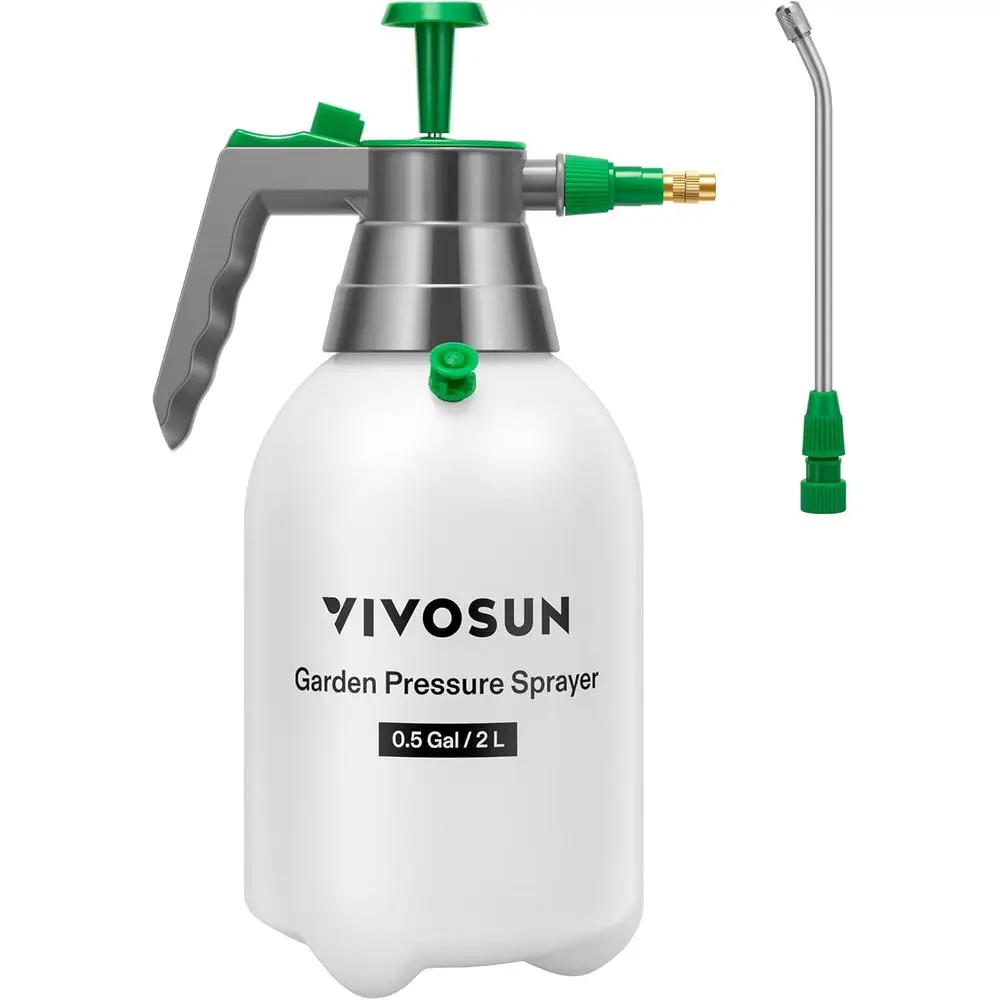 

Handheld Garden Sprayer, 2L Pump Sprayer, 68 Oz Water Spray Bottle with Safety, Adjustable Nozzle, Extended Spray Rod & Addition