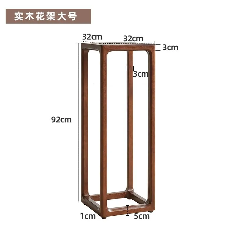 Massief houten rek, woonkamer binnen Chinees modern eenvoudig bloempottenrek, Amerikaanse hoge en lage bloementafel