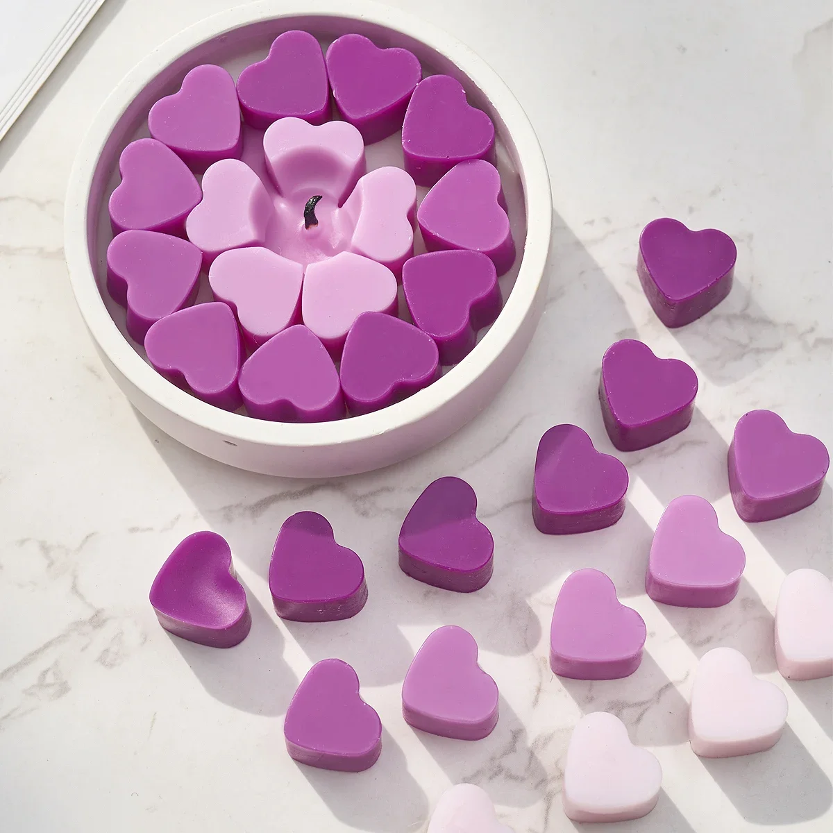 55/56 Holes Heart Silicone Candle Mold DIY Mini Love Aromatic Candle Soap Making Mold Chocolate Cake Valentine\'s Day Gifts Decor