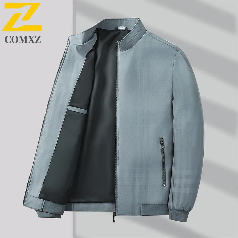 

EIAO Spring Autumn Men's Stand Collar Jacket Windproof Loose Fit Coat High Quality Casual Business Outerwear for Work New 2025