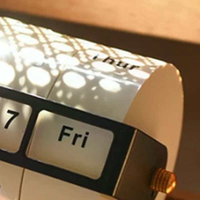 

2025 Calendar Rotary Perpetual Desk Calendar Wooden Wheeling Calendar Month Week Day Date Display For Home Office Reusable