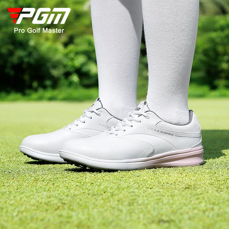 Sapatos de golfe femininos pgm, tênis esportivos casuais para mulheres, cadarço rápido, microfibra, à prova d'água, antiderrapante xz301, atacado