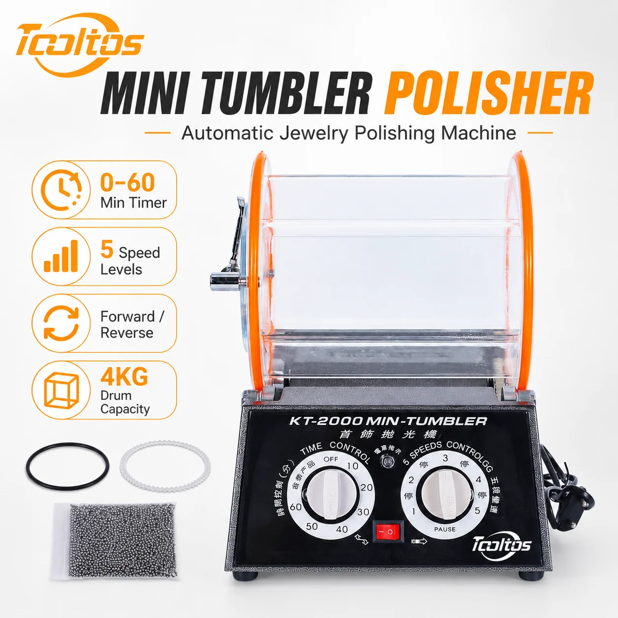 KT2000 Jewelry Polishing Machine Professional Bench Polisher Buffer for Gold Silver Metal Jewelry Making and Repair