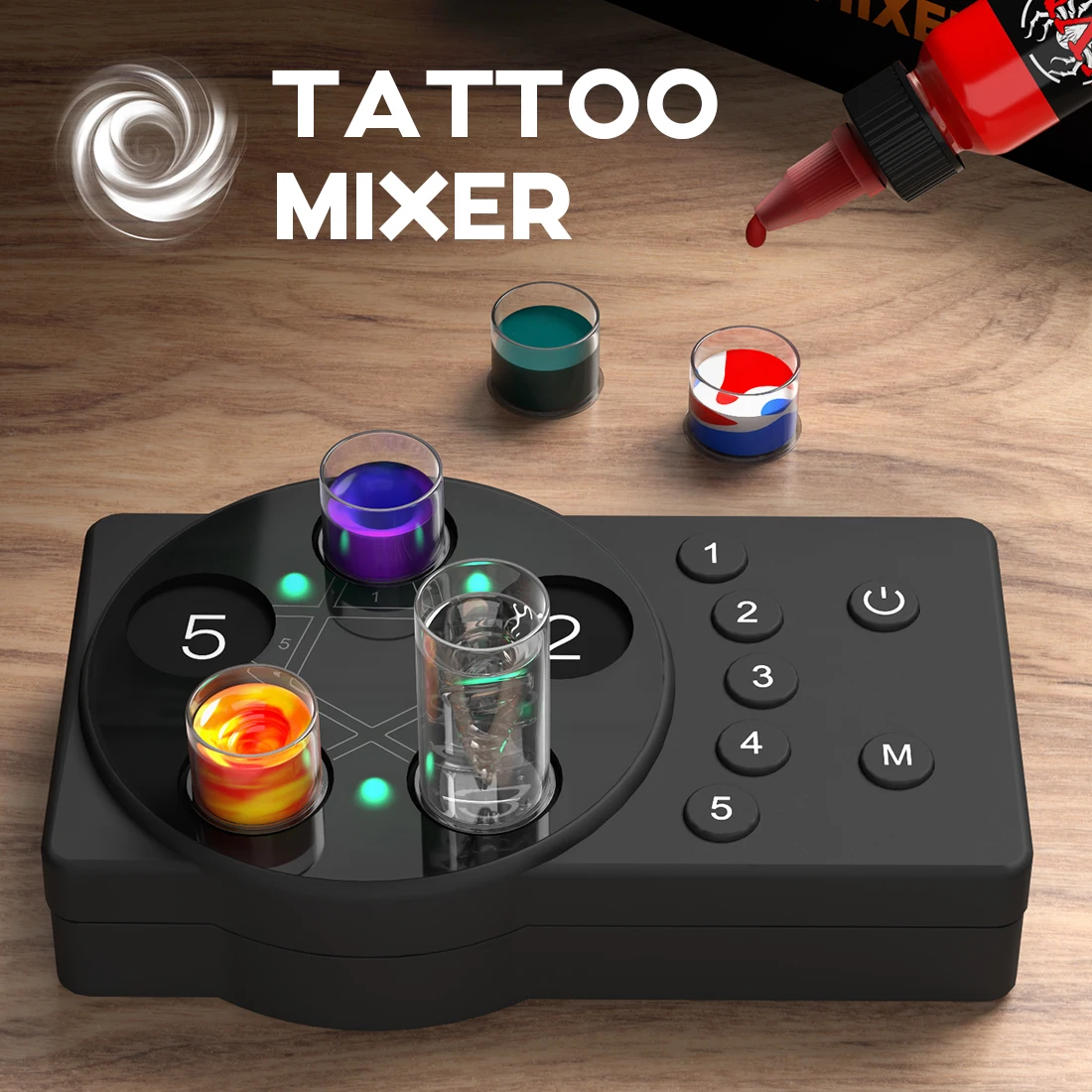 Tattoo Ink Pigment Stirrer Electric Ink Mixer Lab Mixing Nail Polish Eyelash Adhesives and Polish Mixing Lab Vortexer for Tubes