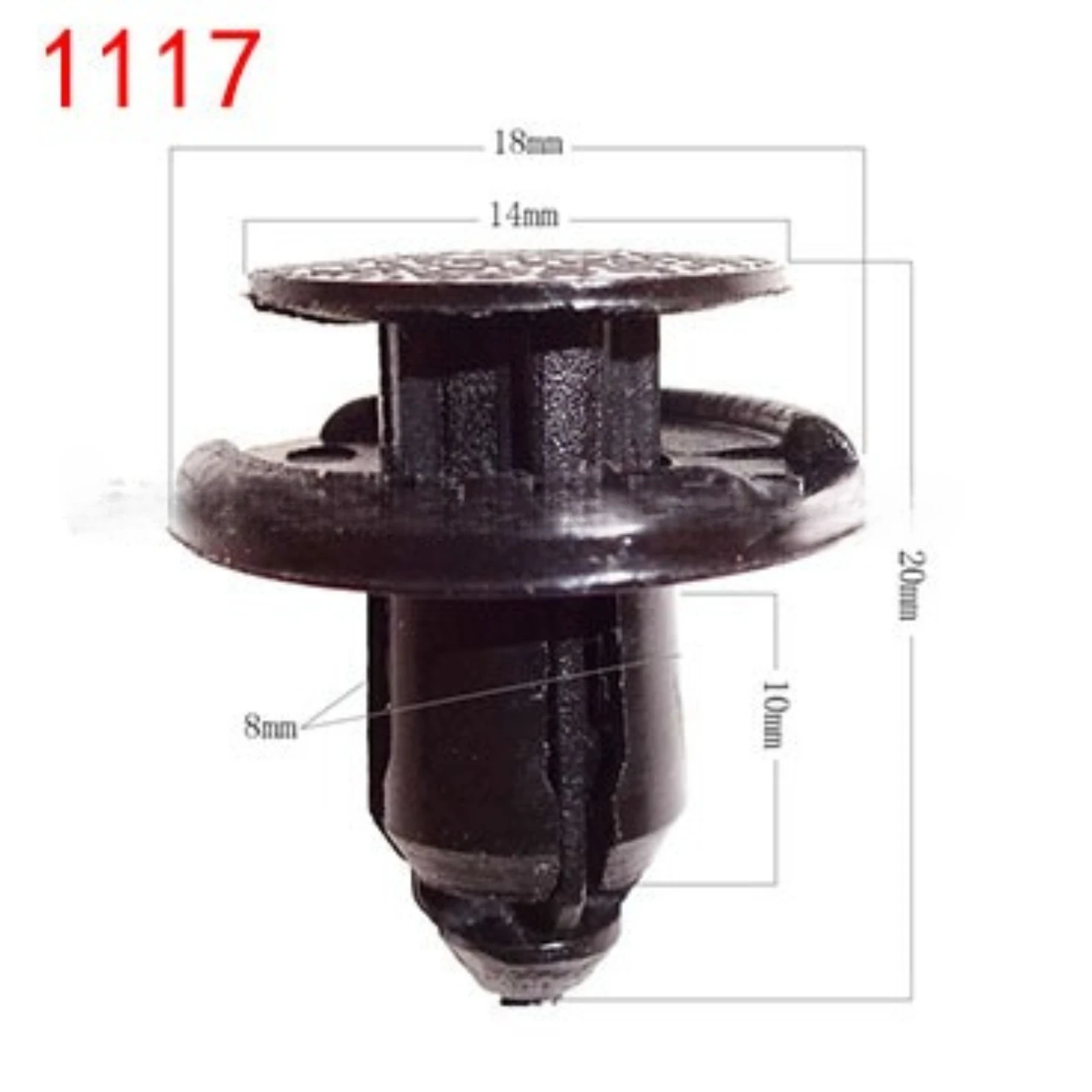 10-1000PCS 8mm Diameter 8mm Black Vehicle Car Bumper Door Panel Fender Liner Clips Retainer Plastic Auto Fasteners Rivets Clips