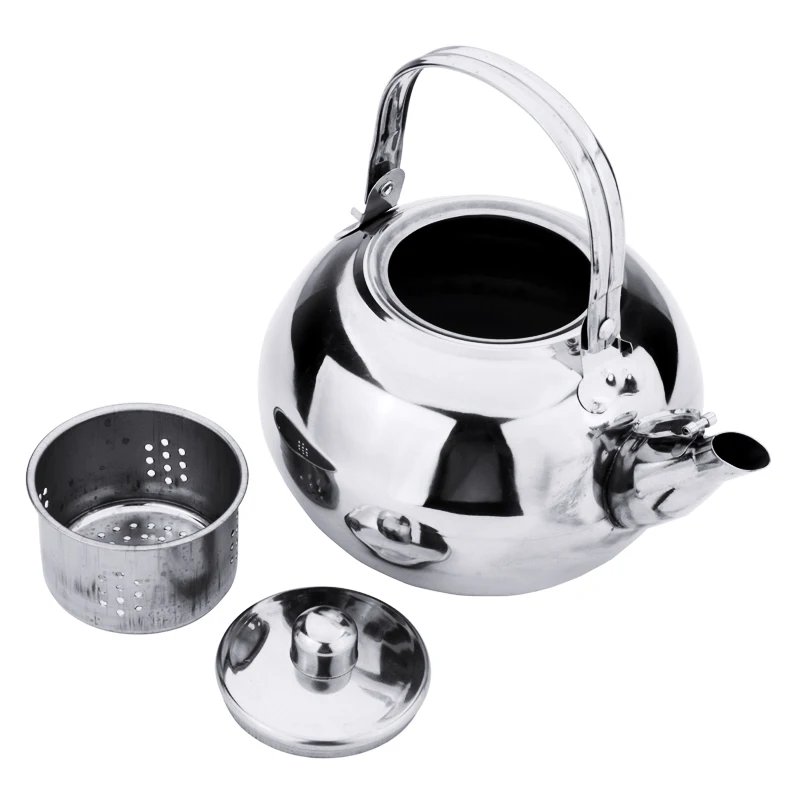 1pc 0.8/1.2/1.8/2.5L Stainless Steel Teapot With Infuser Filter Coffee Kettle Green Oolong Tea Jug Home Office Tea/Coffee Tools