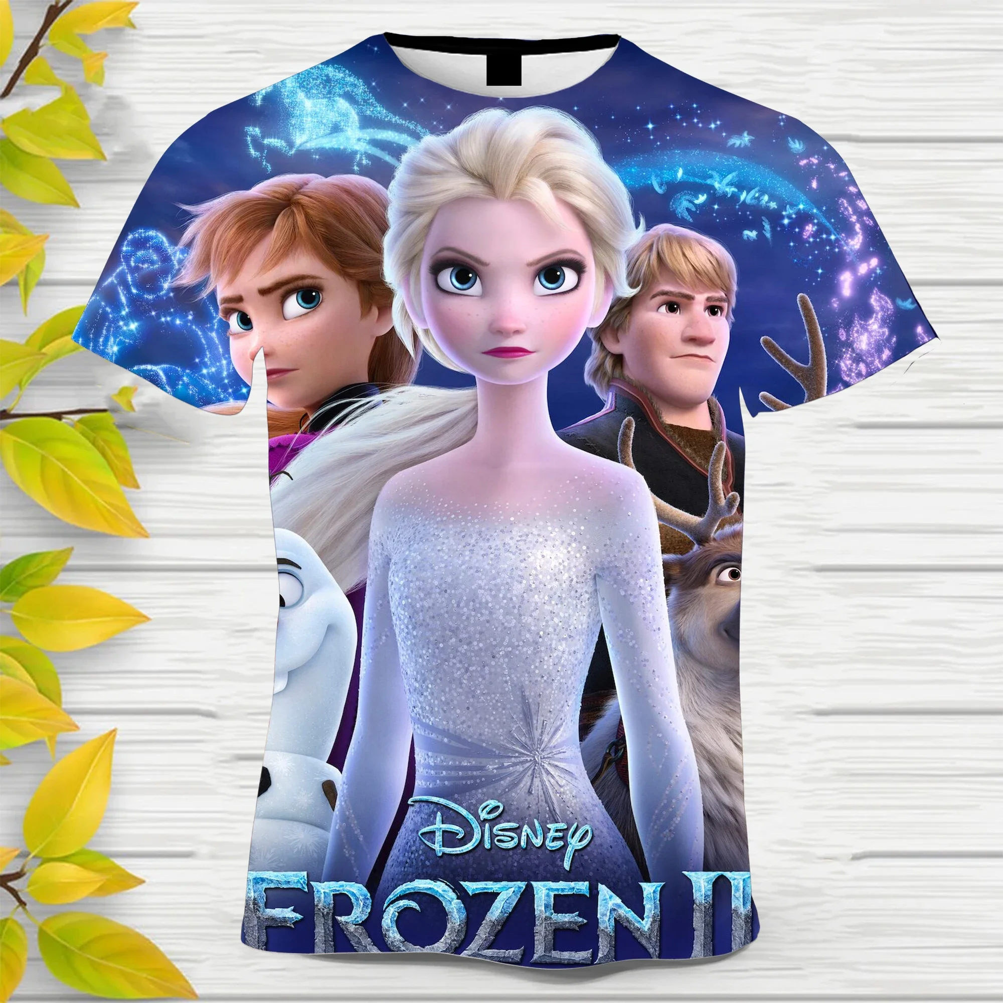 Disney Frozen Elsa Anna Funny Cartoon T Shirt Women Stitch Cute Manga T-shirt Y2k Graphic Tshirt Streetwear Top Tees Female