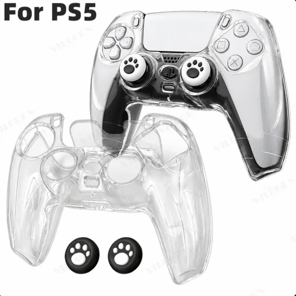Harte PC-Klarsichthülle für PS5 DualSense Controller, transparente Schutzhülle für PS5 Gamepad Joystick, Spielzubehör