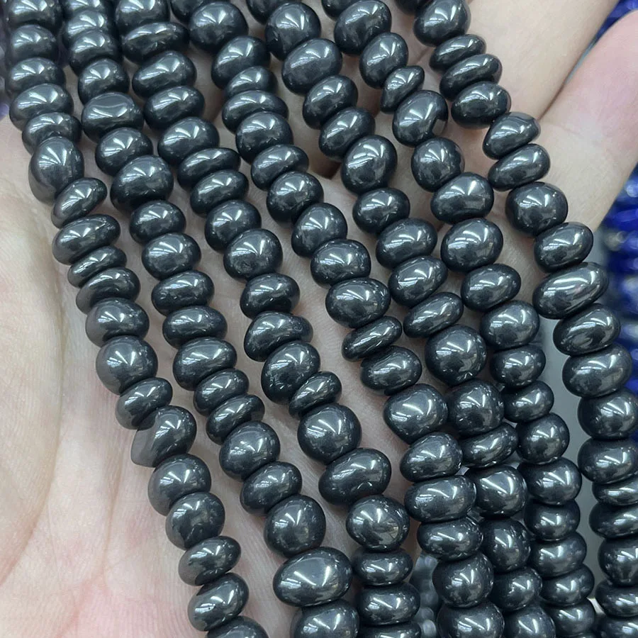 

6-10mm Natural Crystal Hematite Irregular Shape Stone Loose Bead For Jewelry Making DIY Necklace Bracelet Accessory15''