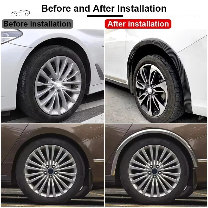 

Car Wheel Eyebrow Protector 35/45mm Universal Fender Flare Lip Wheel-arch Trim Arch Extenders Decorative Scratch Proof PVC Black