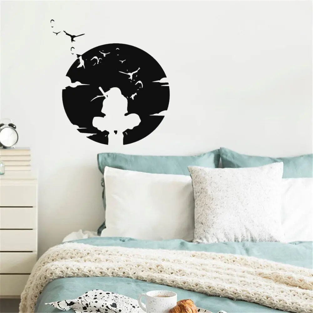 Anbu Itachi Under The Moon Wall Sticker Home Bedroom Kids Room Art Anime Decoration Vinyl Removable