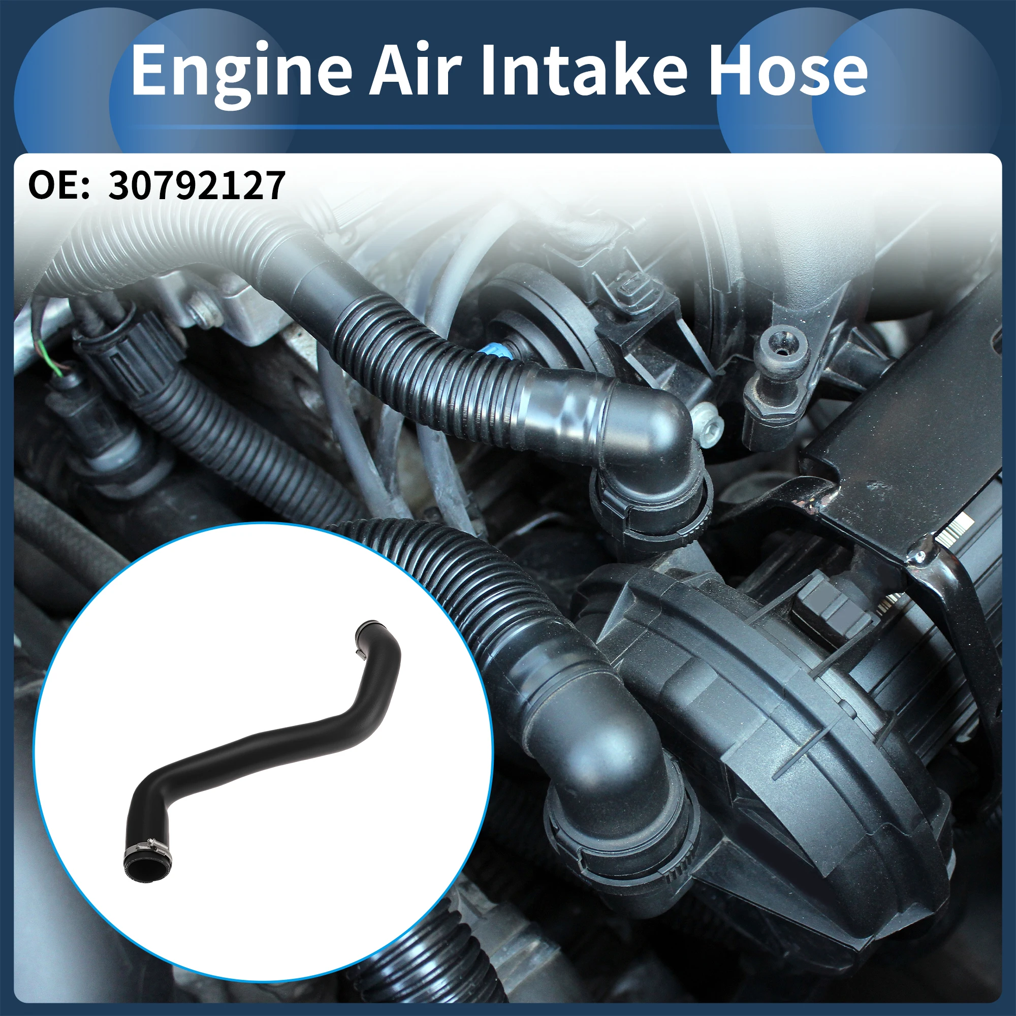 

X AUTOHAUX Engine Air Intake Hose for Volvo V70 2008-2010 No.30792127 Rubber Clamp 1 Set