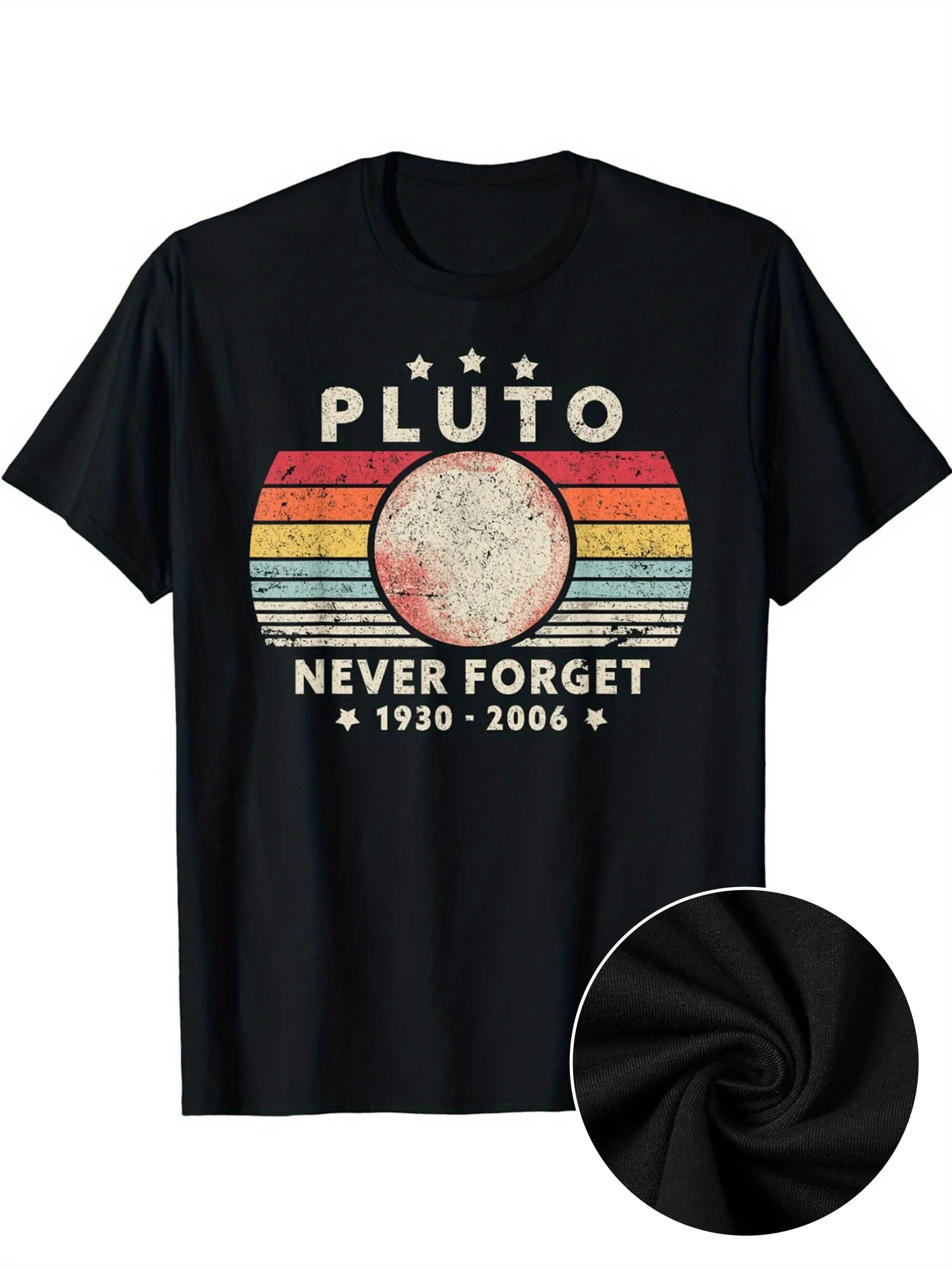 

Vintage Letter Pattern Men's Casual Short Sleeve Crew Neck T-shirt, Summer Outdoor
