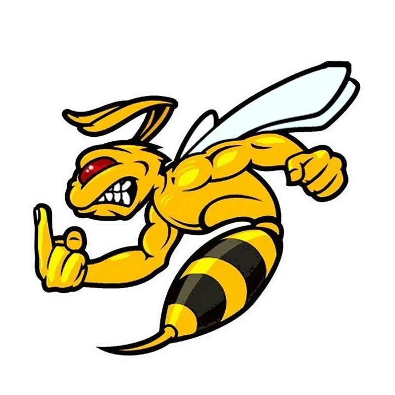 Angry Bee Car Sticker, Vinyl Waterproof Sunscreen Decal, Cover Scratches Decor Accessories for Car Motorcycle, Multiple Sizes