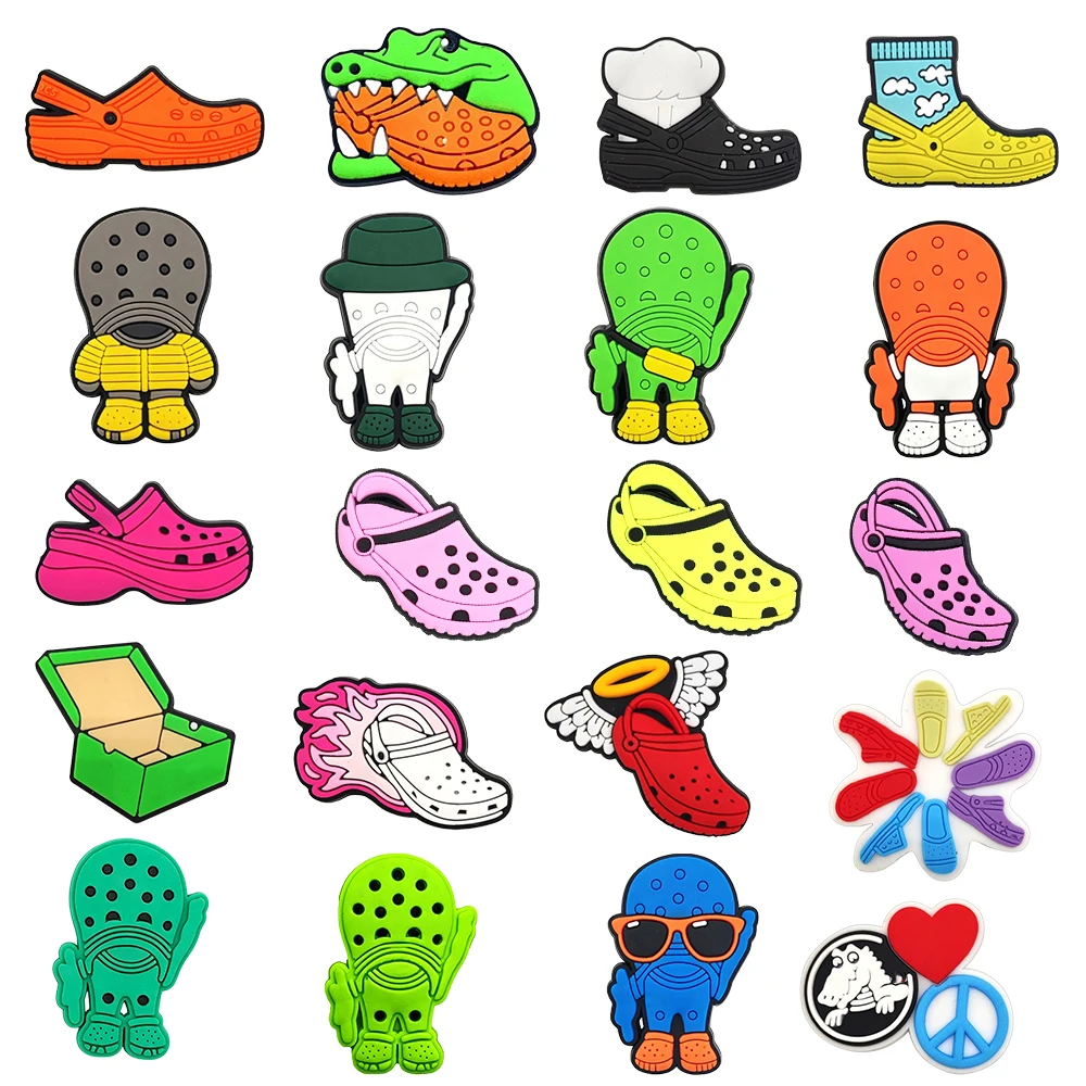 6-20PCS Cute Colorful Clog Shoe Funny Shoe Charms Fantasy PVC Decorations High-quality DIY Detachable Waterproof For Party Gifts
