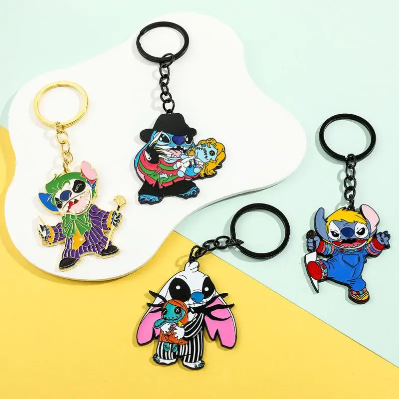 Disney ponto metal chaveiro dos desenhos animados criativo vestir-se ponto pingente mochila zíper decoração casal acessórios presentes da menina